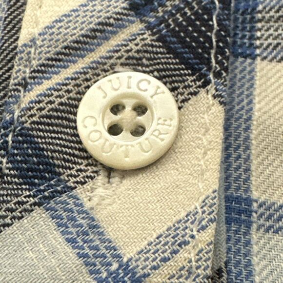 Vintage Juicy Couture Womens Dress Blue Plaid Tunic Western Size 2 Belted 90s - Picture 6 of 10